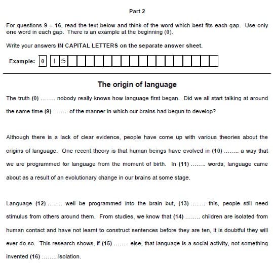 reading and use of english part 2 c1