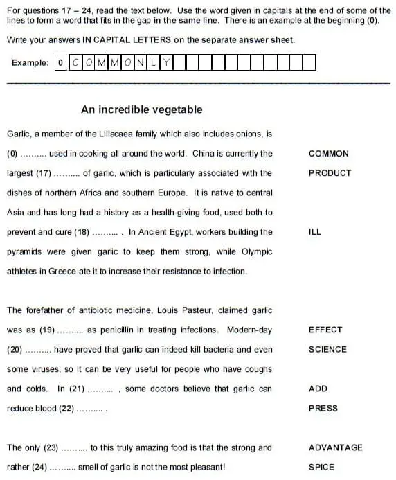 Cambridge B2 First (FCE): Reading & Use of English Part 3 - Teacher Phill