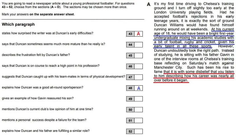 Example of how to do Reading & Use of English Part 7