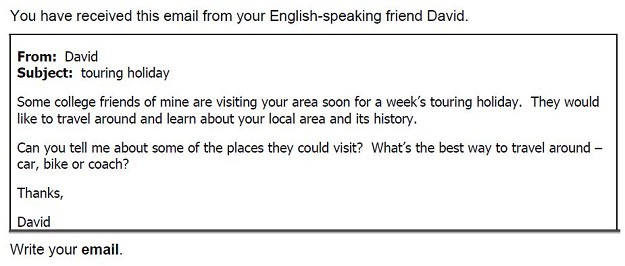 Example of an FCE email writing task