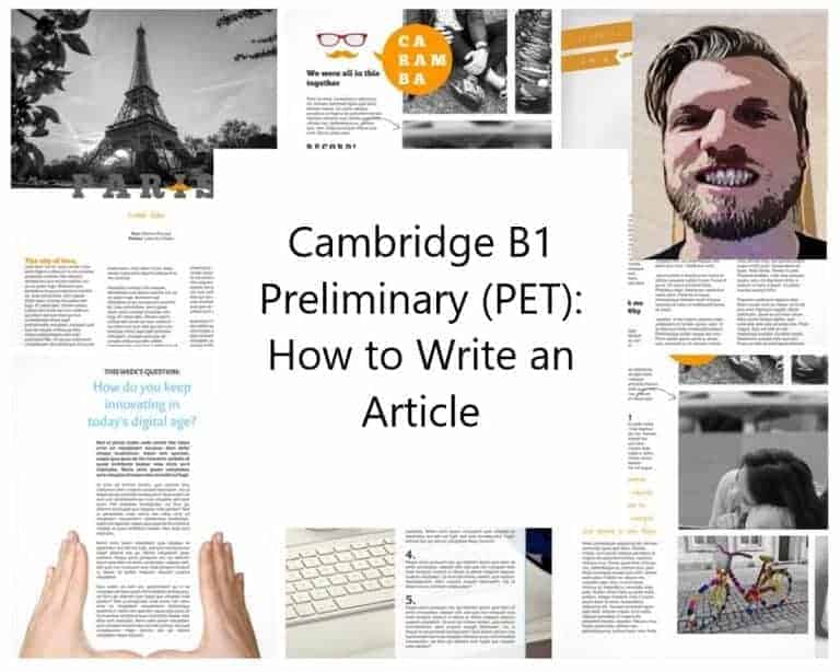 Cambridge B1 Preliminary (PET): How to write an article in 2021