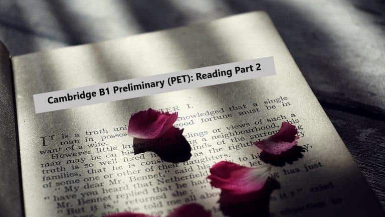 Cambridge B1 Preliminary (PET): Reading Part 2